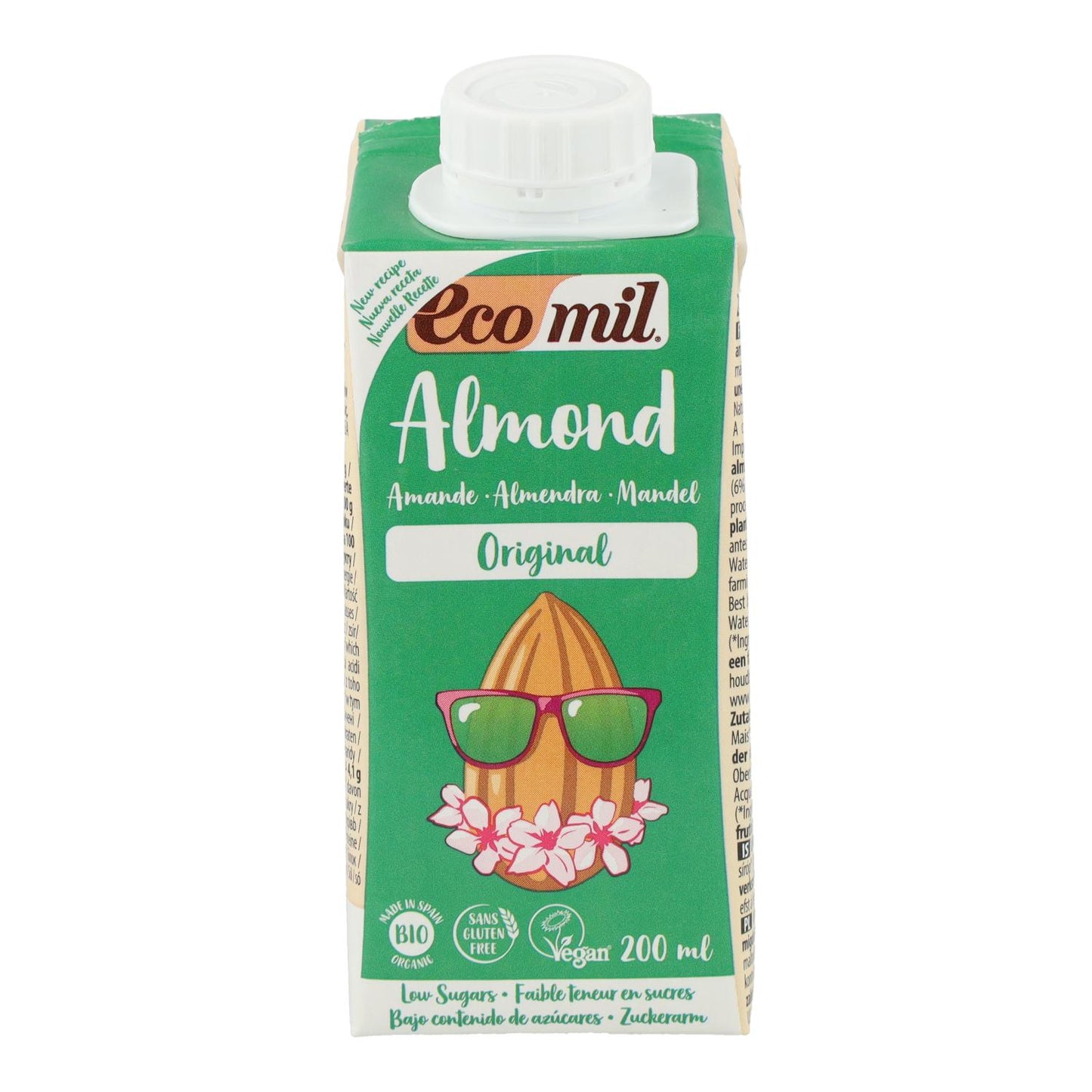EcoMil Organic Almond Drink Sweetened with Agave 1 L
