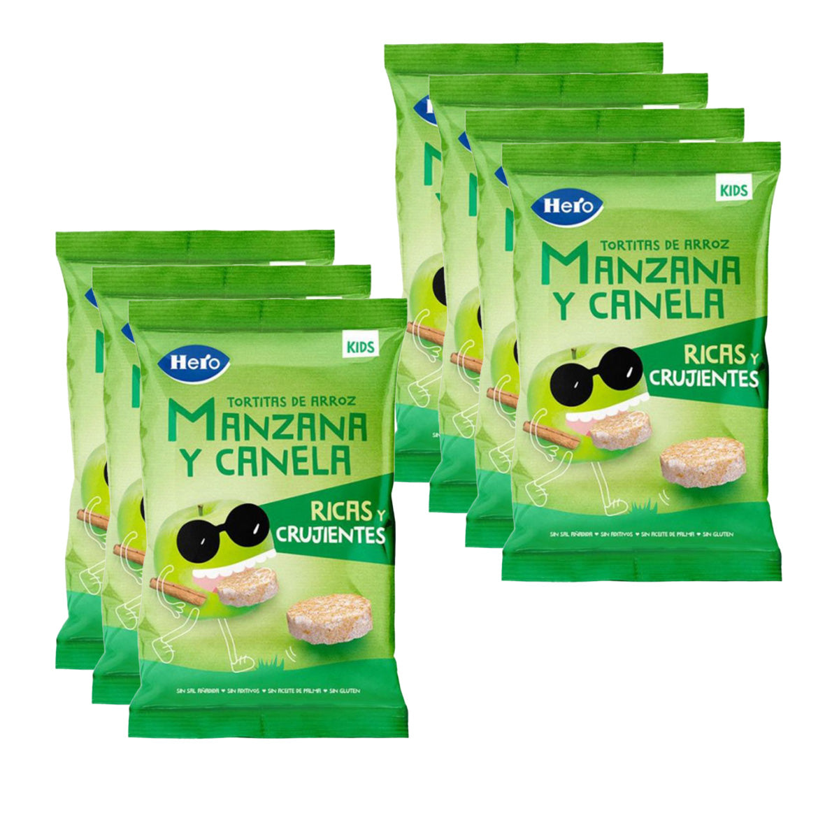Pack 7x galettes de riz, pomme et cannelle sans gluten 40 g - Hero/Kids