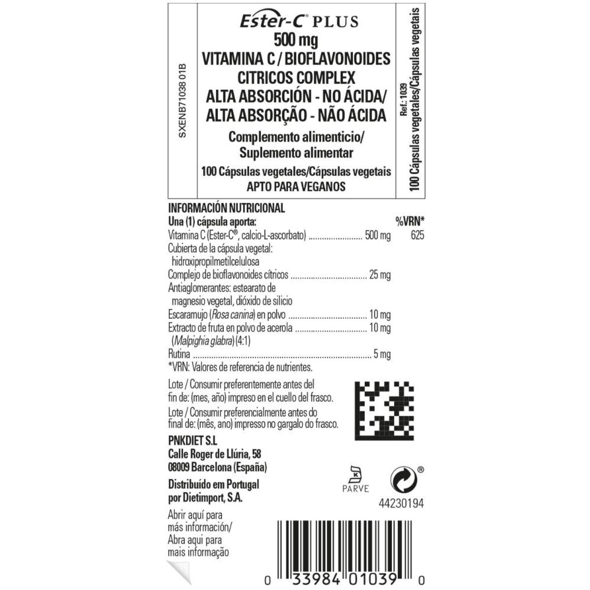 Ester C plus Vitamin C 500 mg Solgar 100 vegetarian capsules