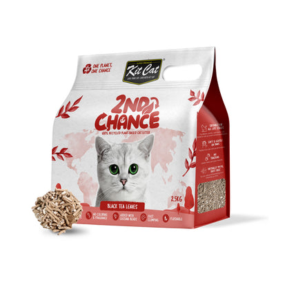 Kit Cat Arena Eco 2nd Chance - Black Tea 2,5 Kg Hojas de Té Negro, Guisante y Yuca