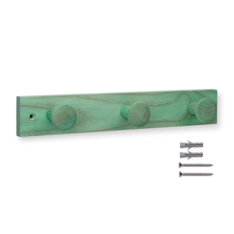 Kleiderbügel aus Esche mit 3 Knöpfen und Struktur Lila