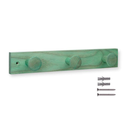 Kleiderbügel aus Esche mit 3 Knöpfen und Struktur Lila