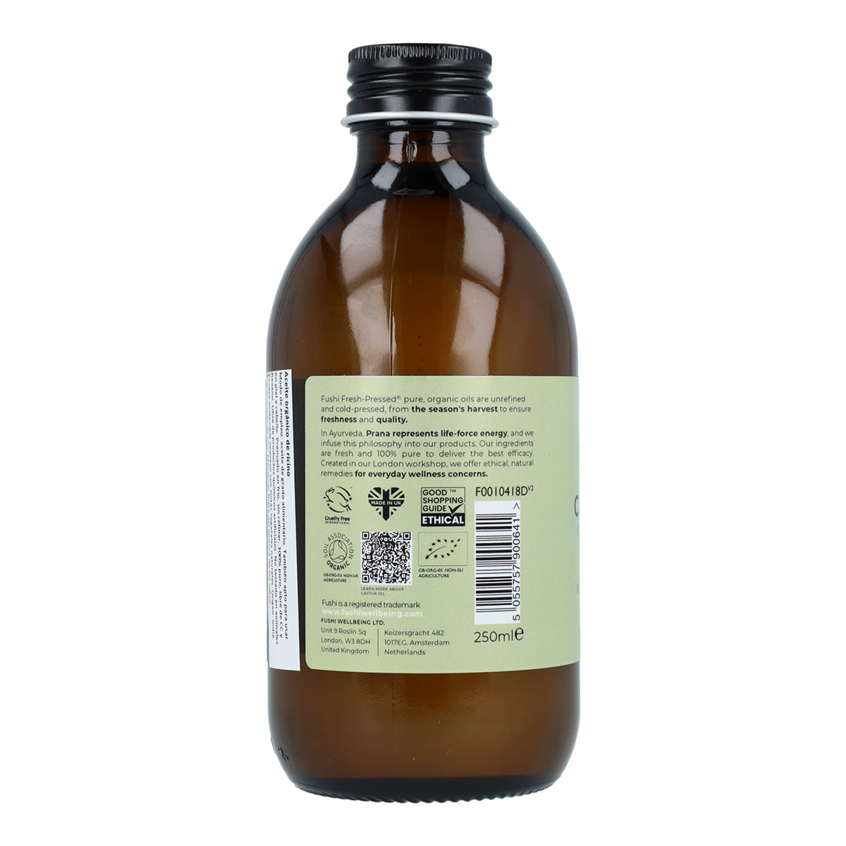 Fushi Organic Cold-Pressed Virgin Castor Oil for Hair 250 ml