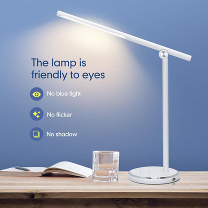 Lampada flessibile LED 8W Bianca 8W touch&stepless dimming con caricatore USB