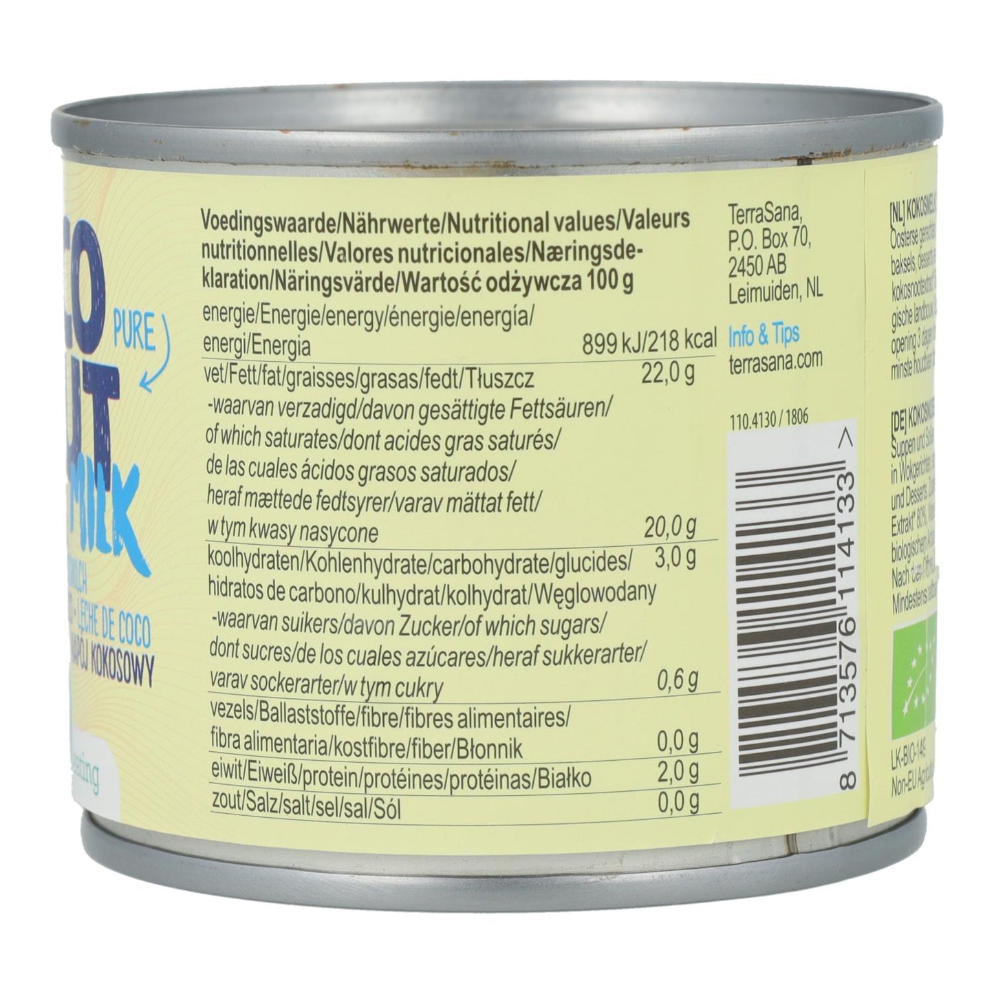 Kokosmilch 80 % BIO Terrasana 200 ml