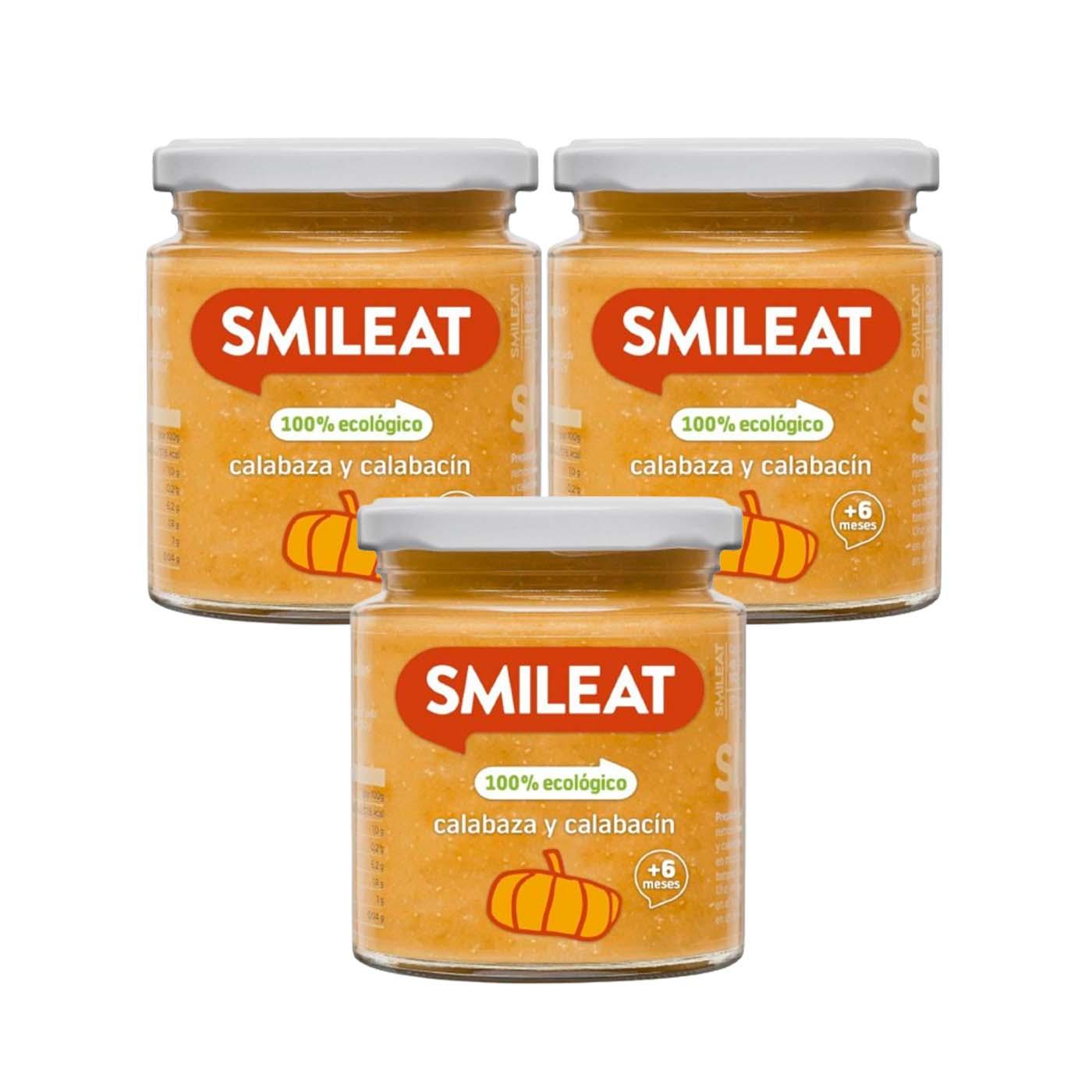 PROMO 3x Petit pot BIO potiron et courgette +6 mois Smileat, 230 g
