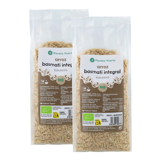 Confezione 2 x 500 g Riso Basmati integrale ECO Planet Garden 500 g
