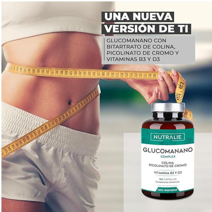 Nutralie Glucomannano con colina + B3 + D3 Perdita di peso 120 capsule