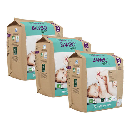 Zestaw pieluch Bambo Nature rozmiar 3 (4–8 kg), 3 x 28 sztuk