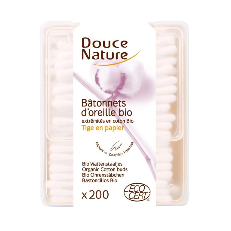 Cotons-tiges bio pour les oreilles Douce Nature, 200 unités