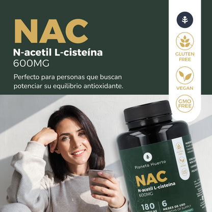 NAC 600mg Planeta Huerto 180 capsules