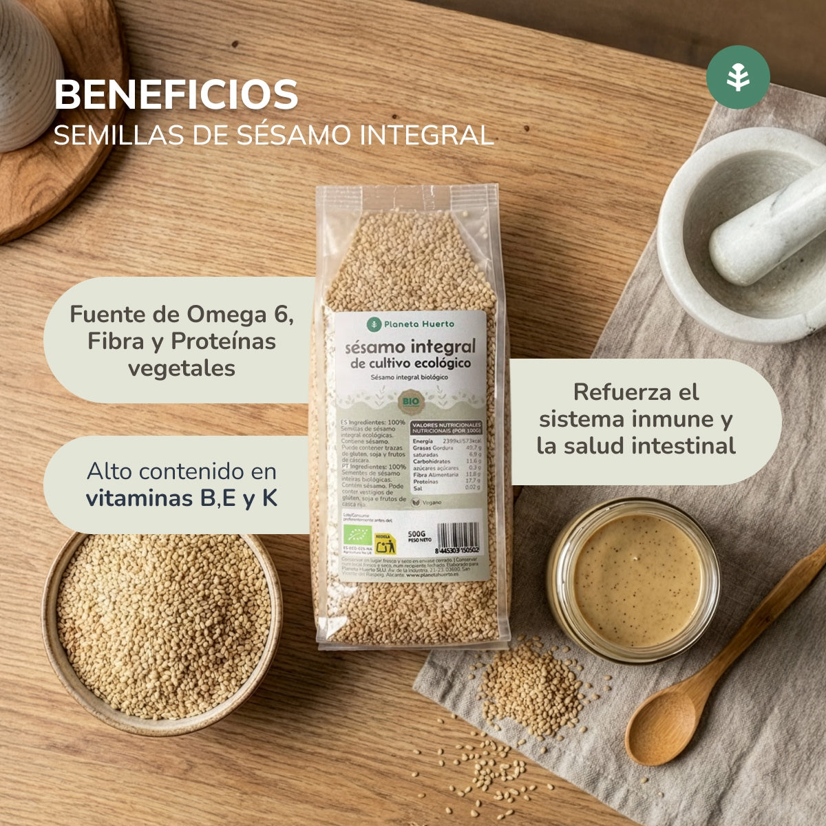 Sésame entier ECO Planeta Huerto 500 g
