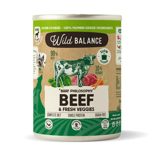 Boîte de bœuf BARF pour chiens Wild Balance 400 g