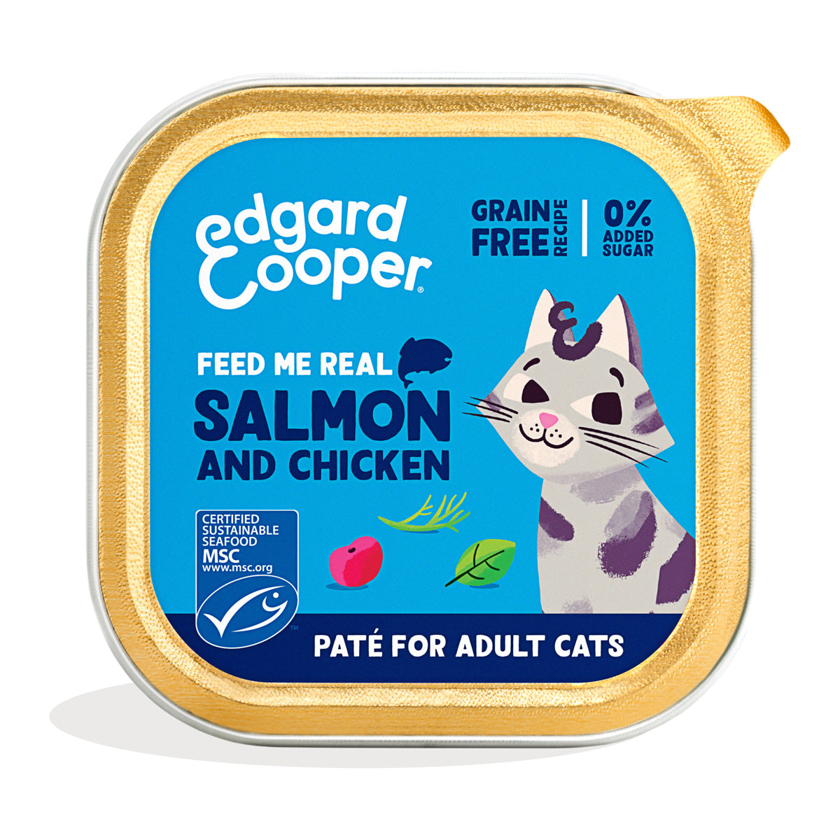 Natvoer voor katten paté Edgard & Cooper zalm en kip 85 g