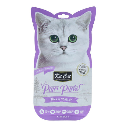 Kit Cat PurrPuree - Atún y Vieiras 60 g Snack cremoso para gatos