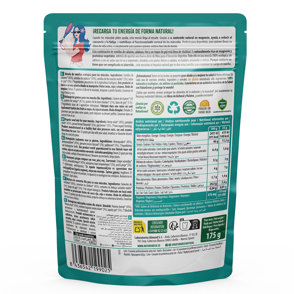 Miscela di semi SmartMix Protein Bio NaturGreen 175 g