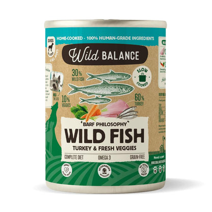 BARF-Dose mit Fisch und Truthahn für Hunde Wild Balance 400 g