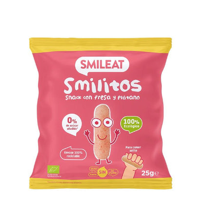 Smilitos Gusanitos Erdbeere und Banane BIO Smileat 25 g