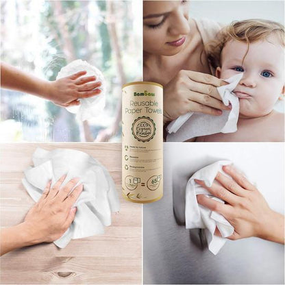 Chiffons de nettoyage réutilisables en bambou Bambaw