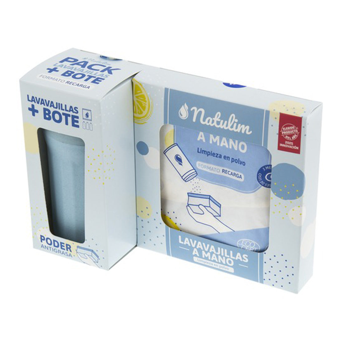 Proszek do ręcznego mycia naczyń Natulim cytrynowy (pojemnik + wkład)