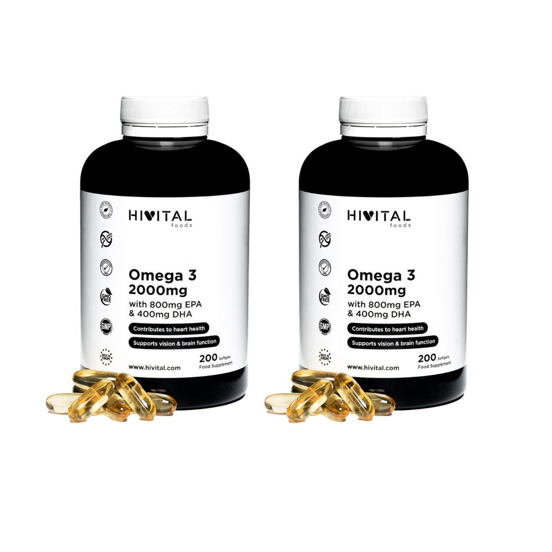 Confezione da 2 Omega 3 2000 mg Hivital 200 capsule