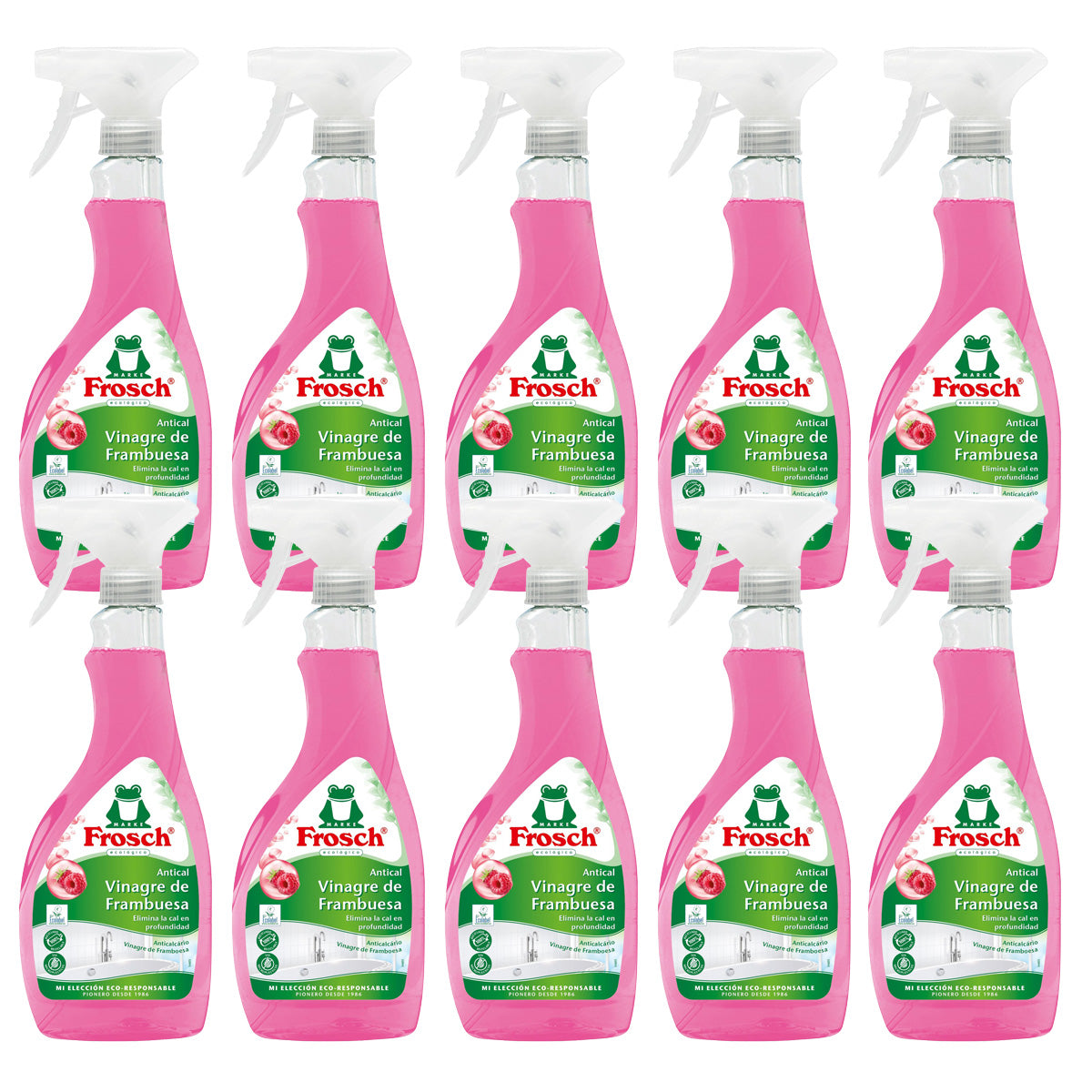 10er-Packung Frosch Himbeer-Antikalkspray 500 ml