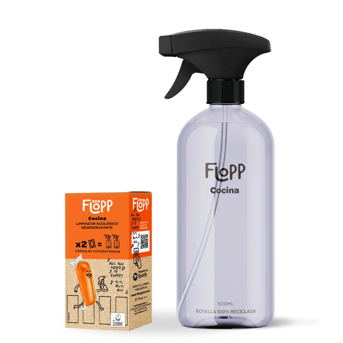 Bouteille de cuisine FLOPP ECO 500 ml + Recharge