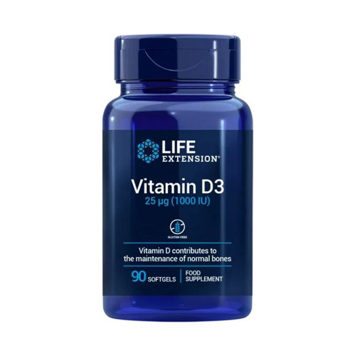 Vitamin D3 25 mcg (1000 IU), Life Extension 90 Kapseln