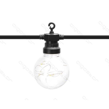 LED-girland 10 transparenta lampor, varmvitt, 8 m, för inomhus- och utomhusbruk