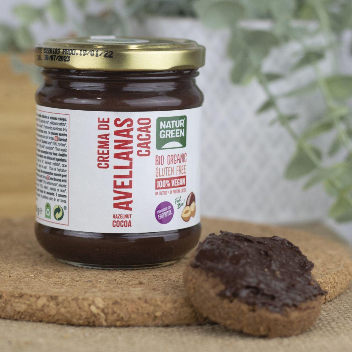 Haselnuss-Kakao-Creme mit reduziertem Zuckergehalt Naturgreen 200 g