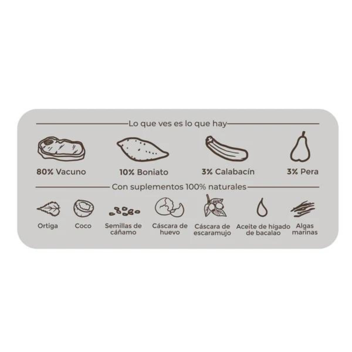 Barf våtfoder för hundar Maravilla de vacuno BIO Puromenu 800 g