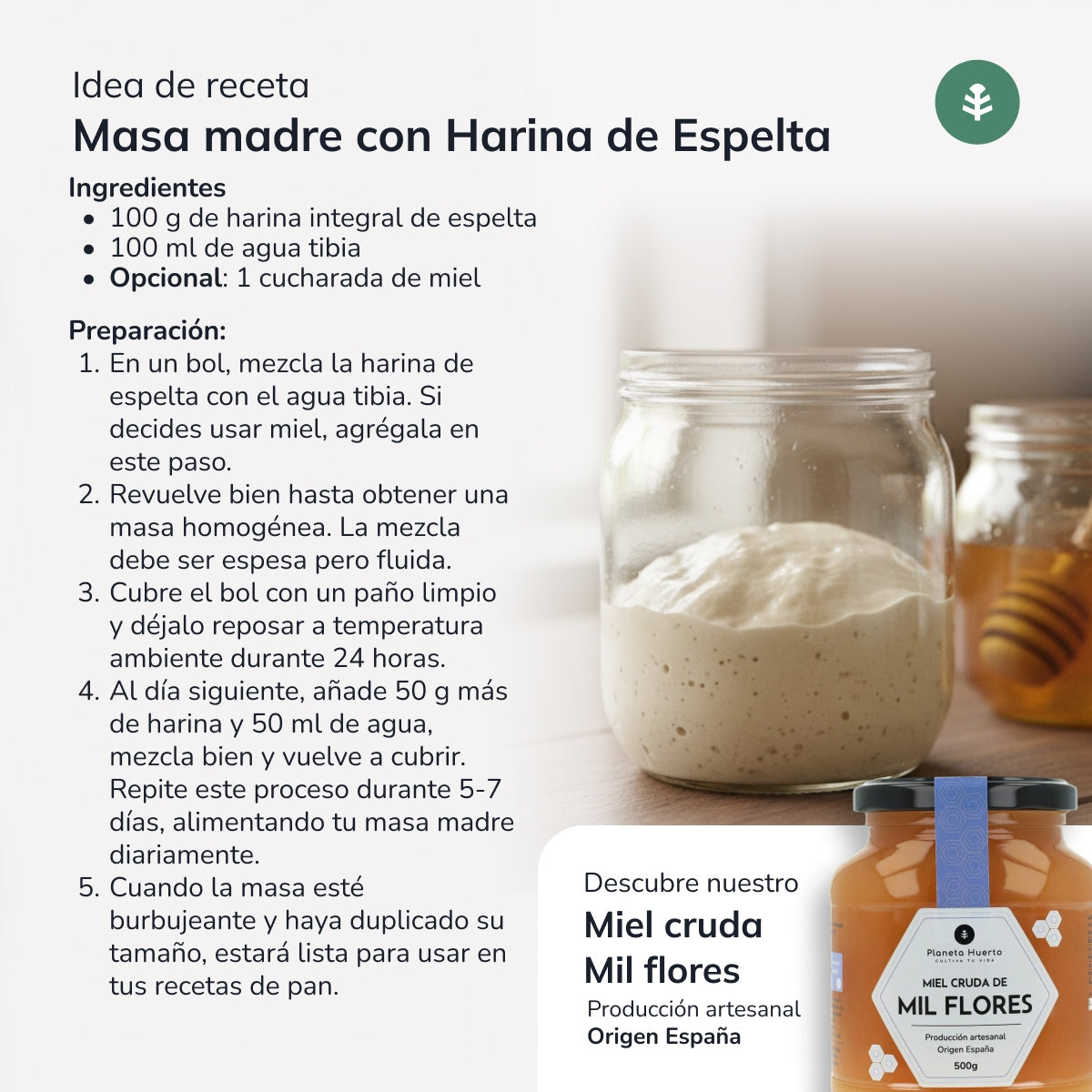 Wholemeal Spelt Flour Eco Planeta Huerto 800 g