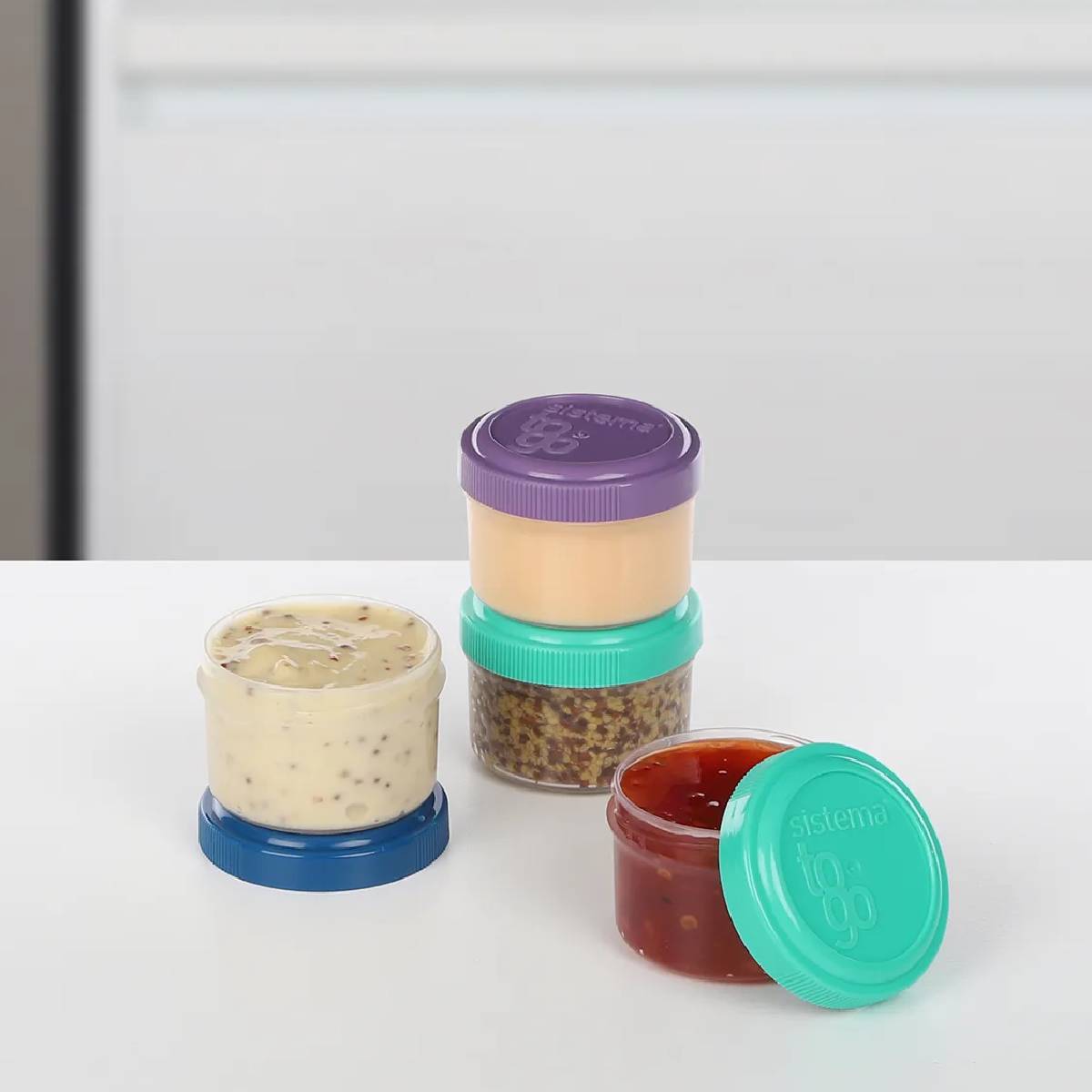 Pack of Dressing To Go airtight containers 4x35 ml