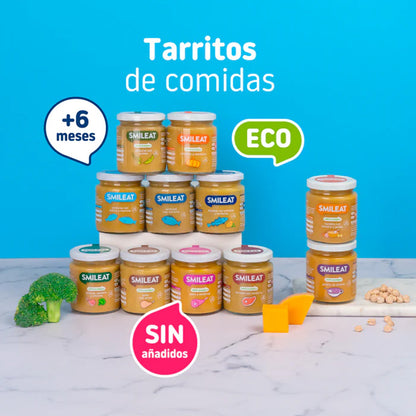 Pack 12x Tarrito BIO pavo y verduras +6 meses Smileat, 230g
