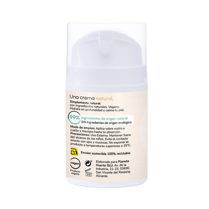 Crema idratante viso all'argan e cotone Planeta Huerto 50 ml