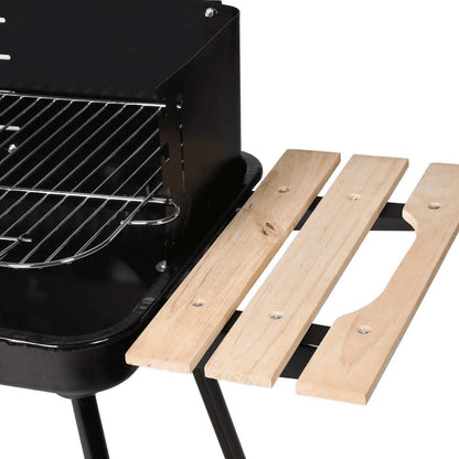 Barbecue met houtskool Rect. Zwarte kar 67 x 38 x 83 cm Ldk Garden