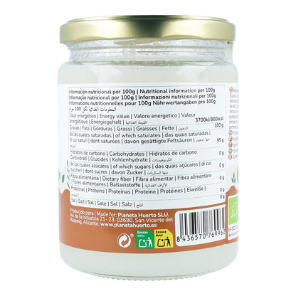 5-pack ekologisk kokosolja Planeta Huerto 430 ml