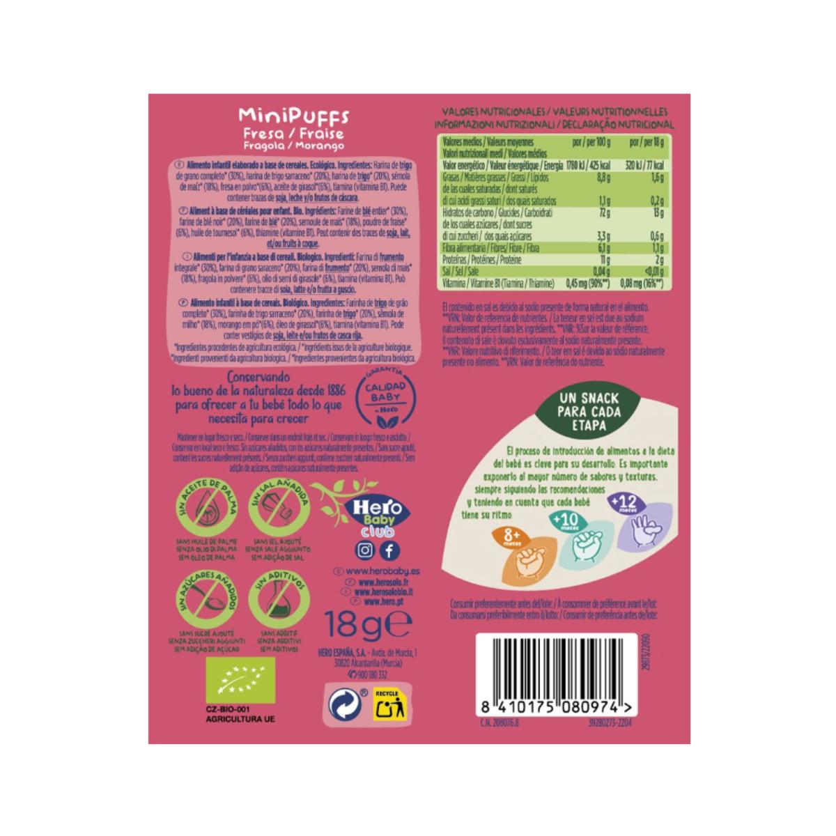 7er-Pack Bio-Erdbeersnacks 18 g – Hero Solo