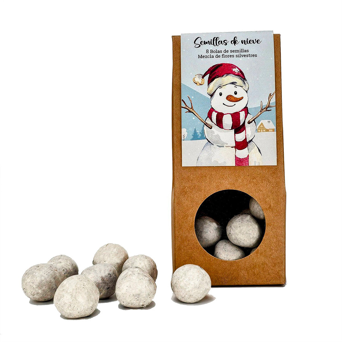 Plantable Seed Balls Snowman Ideal Gift, Garden Pocket
