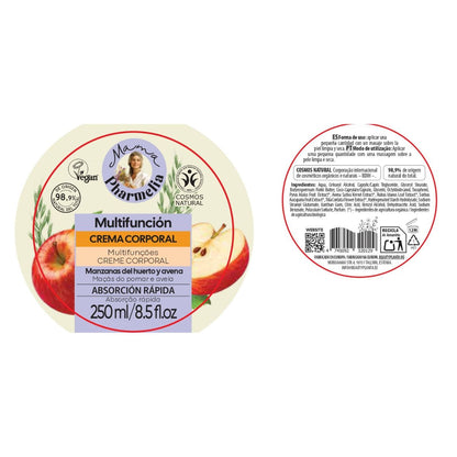 Multifunctionele bodycrème met appels uit de boomgaard en haver, Mama Pharmelia, 250 ml