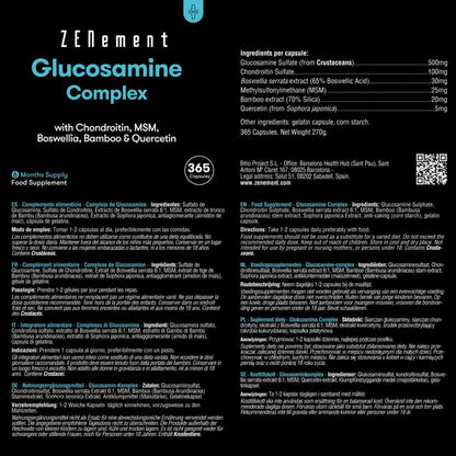 Glucosaminecomplex met chondroïtine + MSM + boswellia + quercetine Zenemet, 365 tabletten
