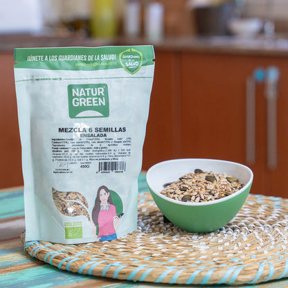 Mieszanka 6 nasion sałatkowych, NaturGreen, 450 g