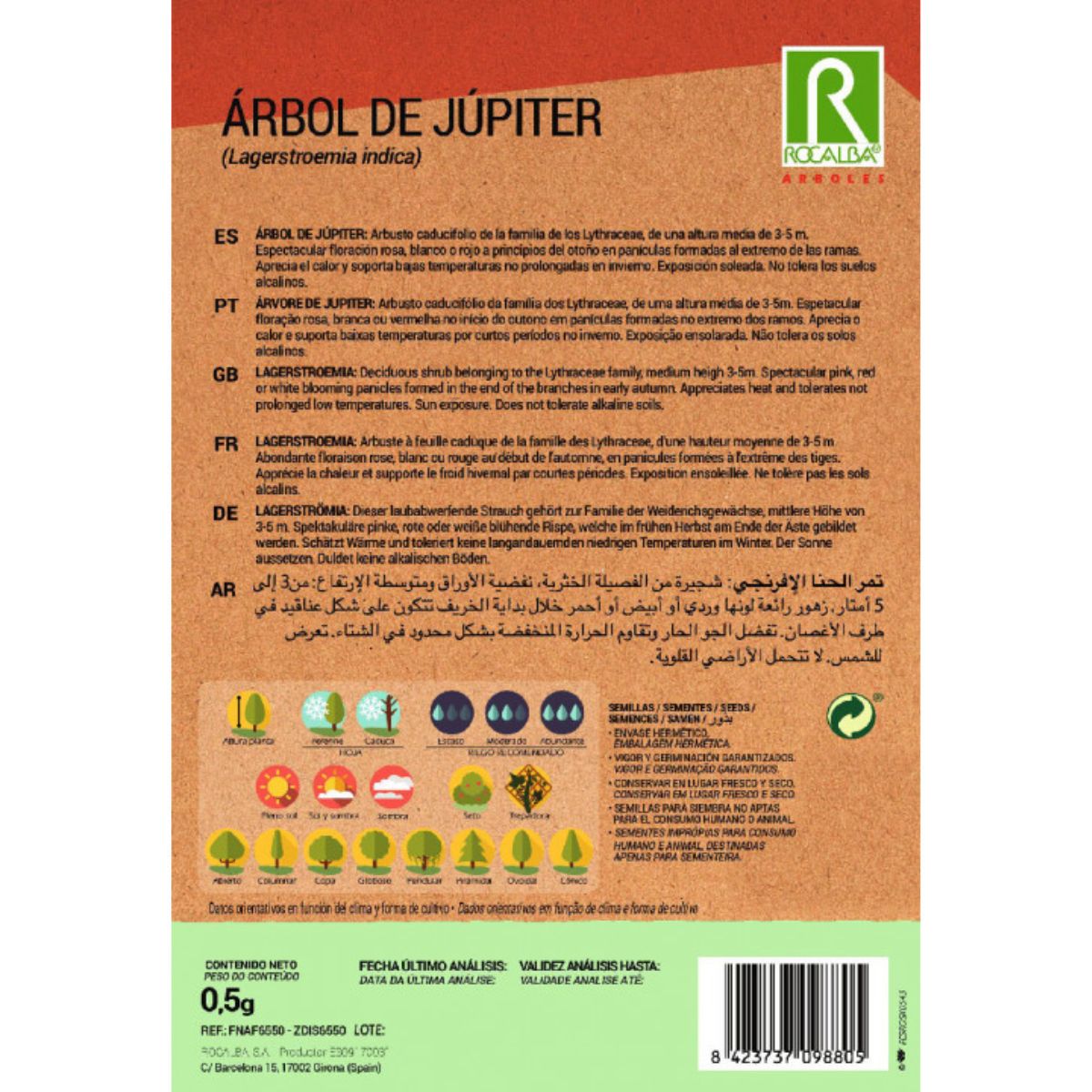 Semillas de Arbol de júpiter Lagerstroemia indica