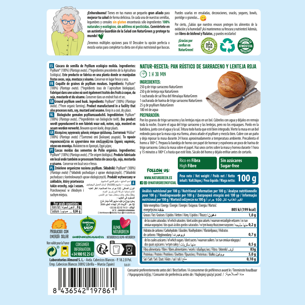 Psylliumzaadjes BIO NaturGreen 100 g