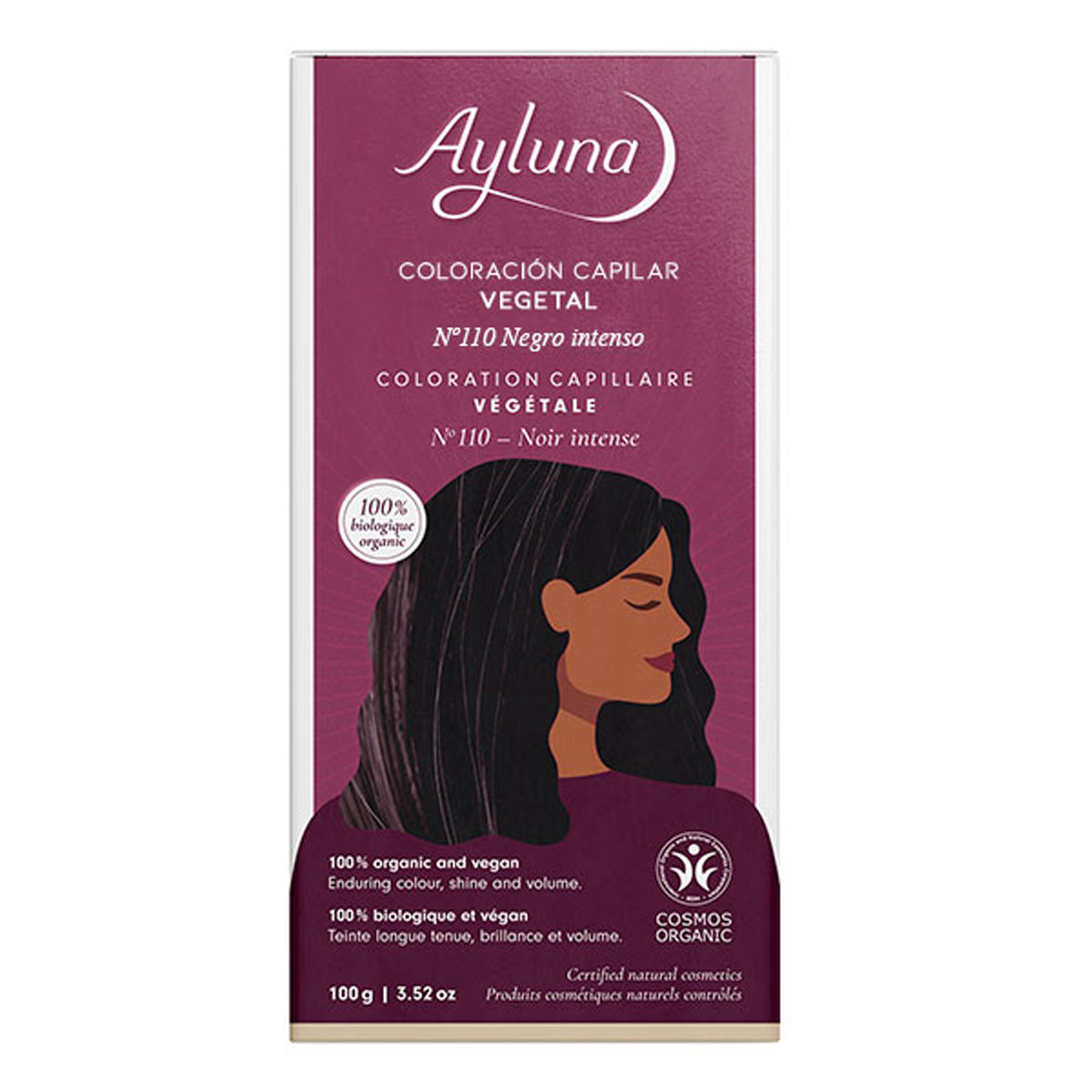 Ayluna intense black vegetable colouring 110, AYLUNA, 100 g