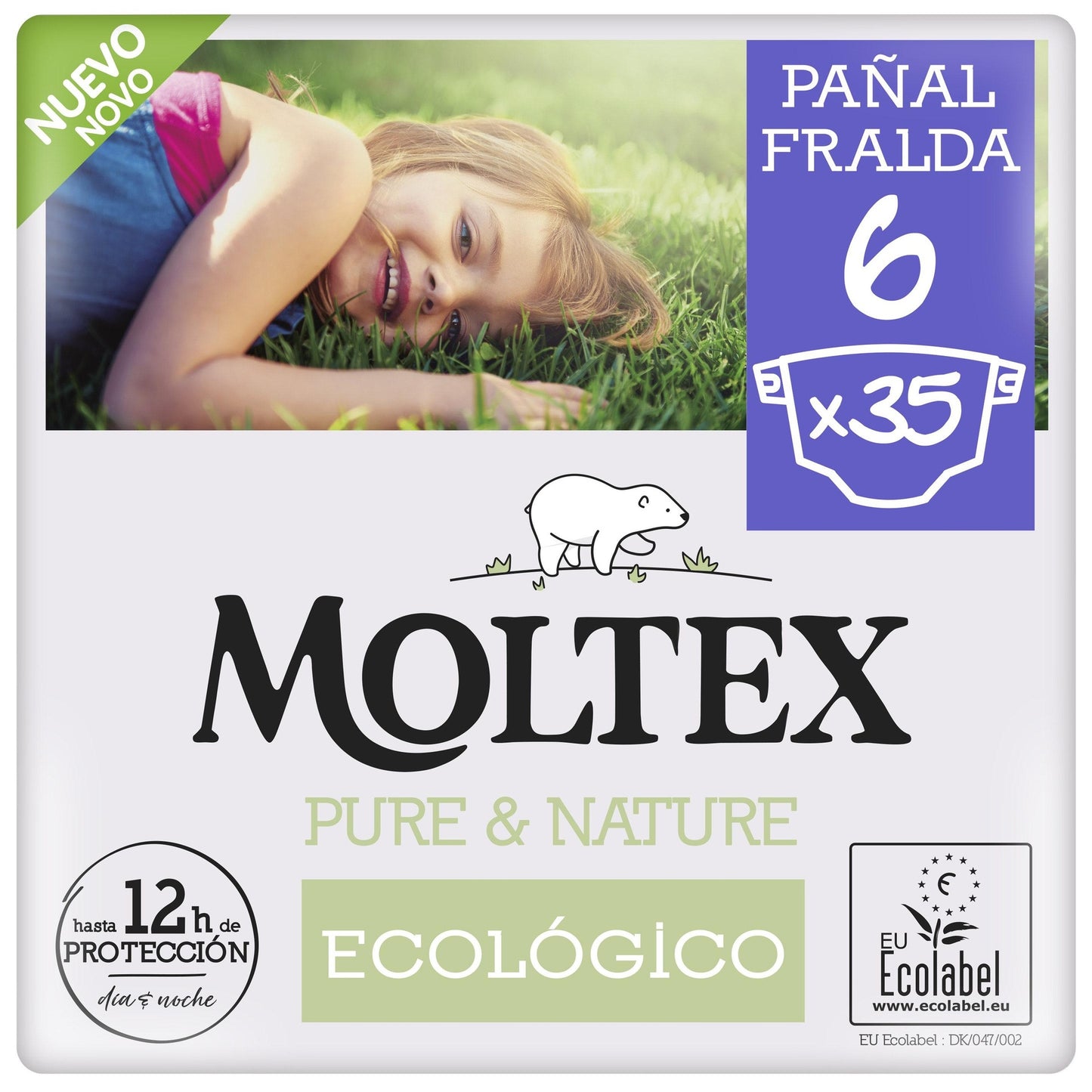 Couches Moltex Pure & Nature T6 (17-28 kg), 35 unités
