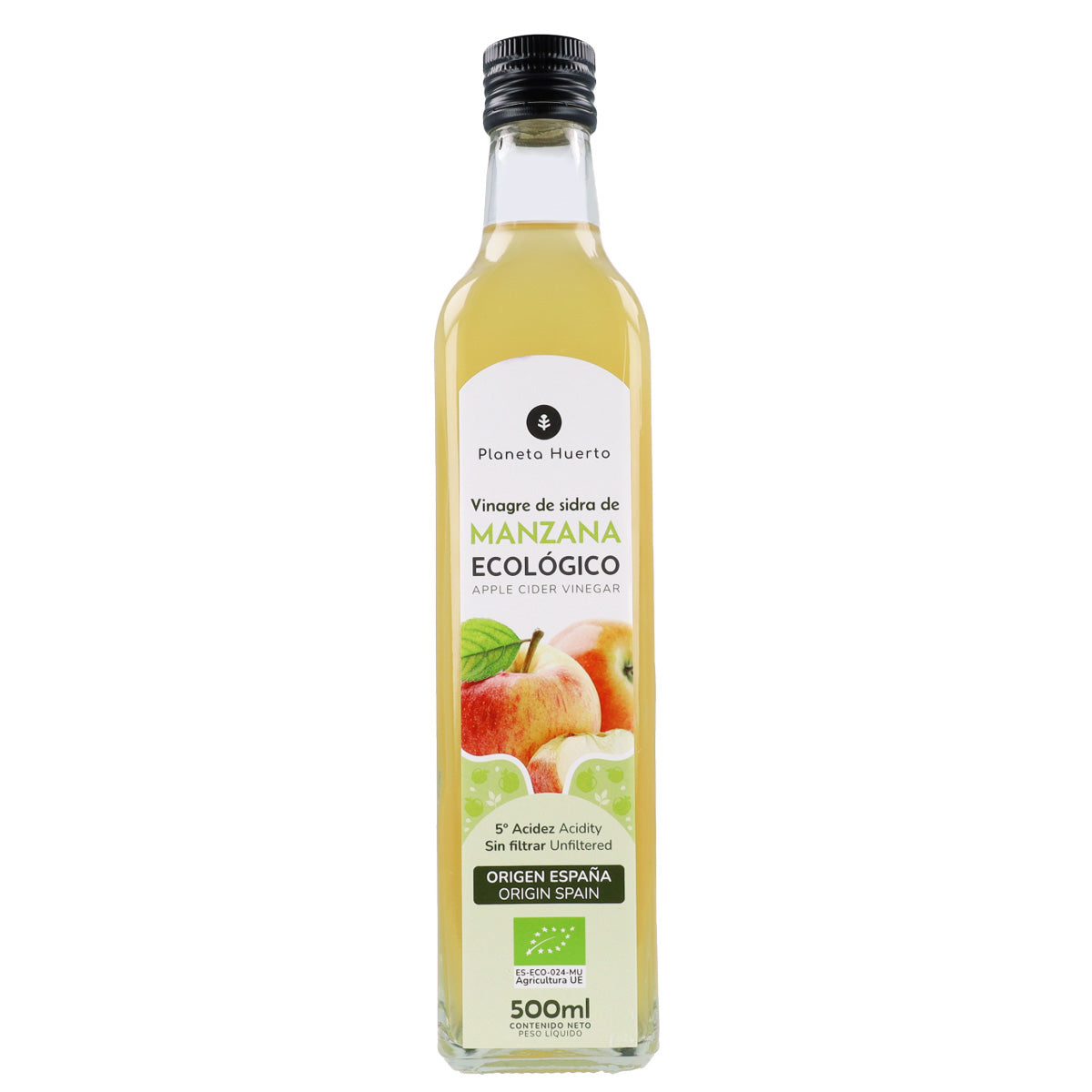3er-Packung ungefilterter Apfelessig ECO Planeta Huerto 500 ml