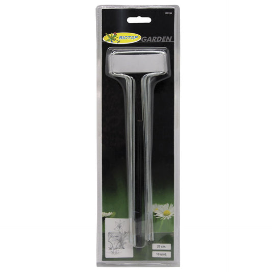 Zink-Etiketten 25 cm Biotop – 10 Stück + Stift für Gemüsegarten und Garten