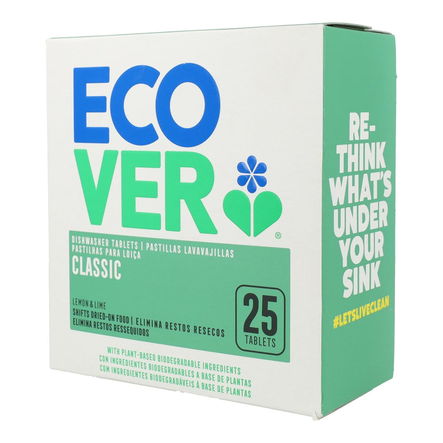 Pakket 2x vaatwasmiddel voor vaatwasser Classic Ecover 25 tabletten van 20 g