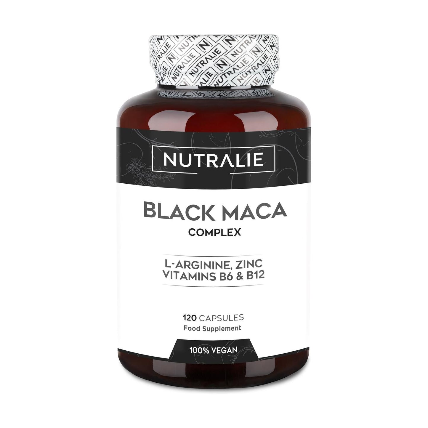 Nutralie Complexe de maca noire andine + vitamines B6 + B12, 120 gélules